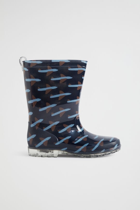 Aeroplane Light up Gumboot  Navy  hi-res