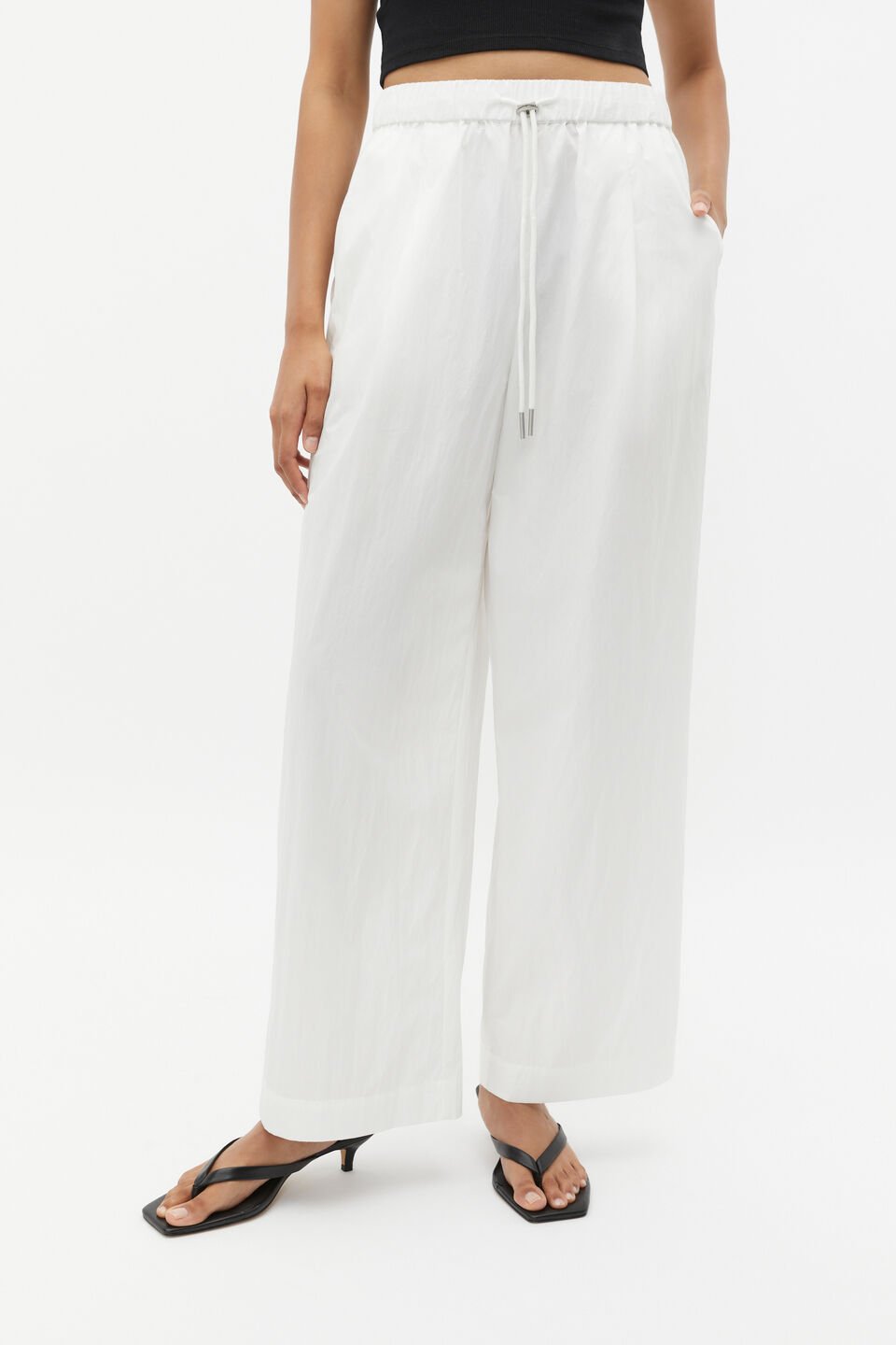 Wide Leg Drawstring Pant  Cloud Cream