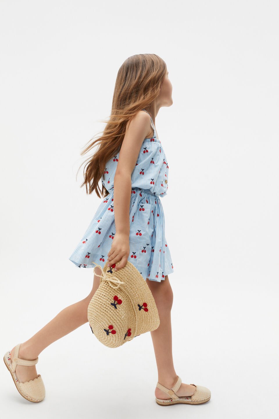 Cherry Stripe Cami  Bright Cornflower