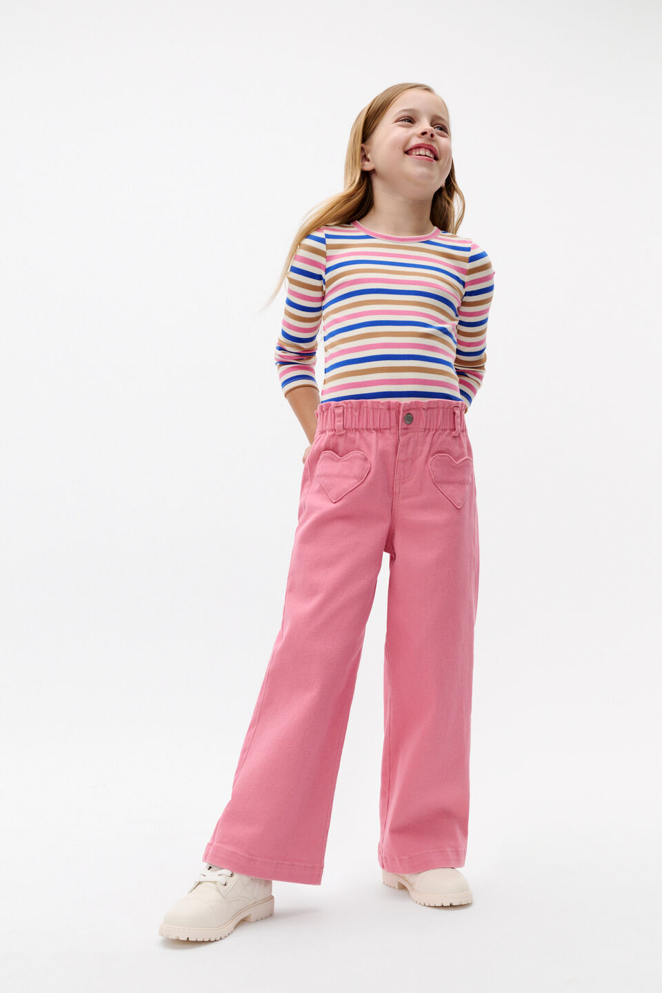 Heart Denim Jean  Raspberry