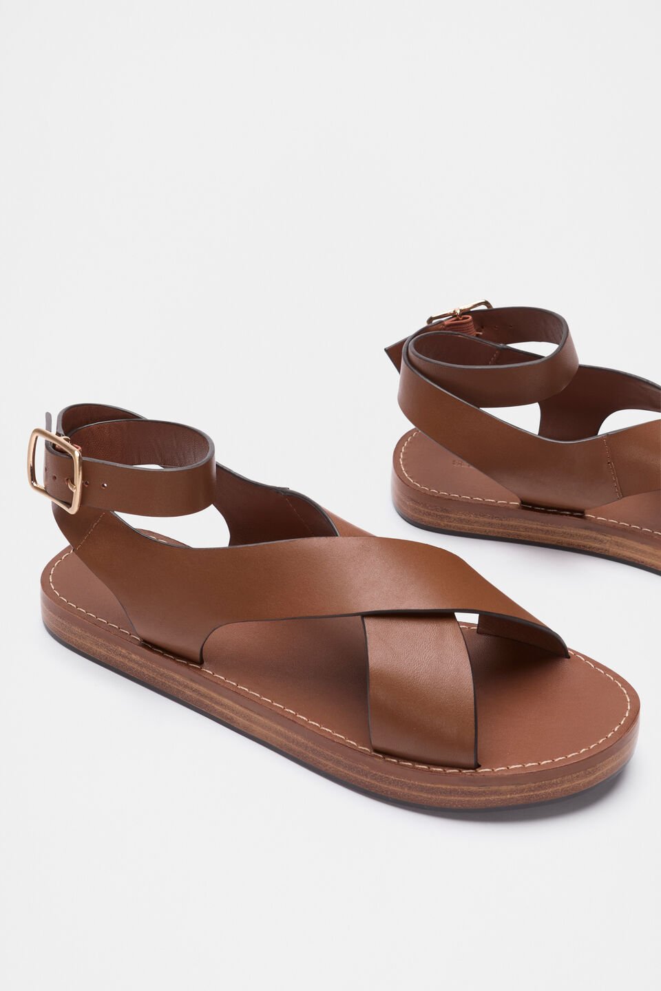Rani Cross Strap Sandal  Deep Tan