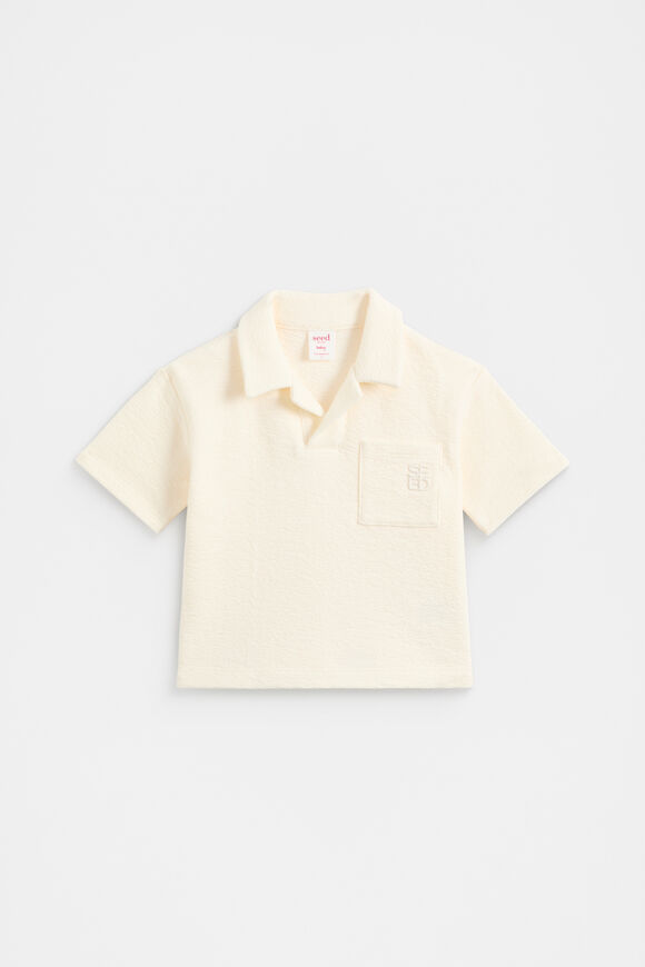 Textured Polo  Vintage Cream  hi-res