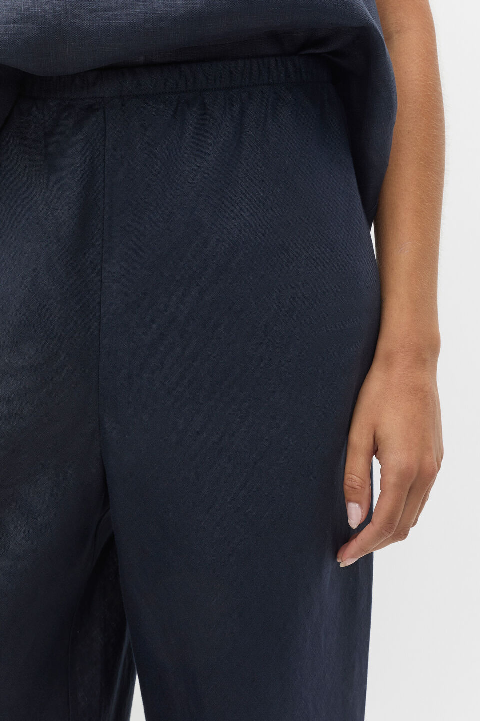 Linen Easy Wide Leg Pant  Twilight Blue