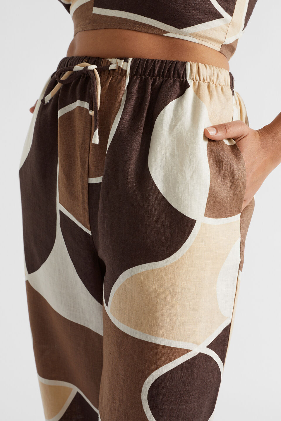 Abstract Elasticated Pant  Woodland Abstract