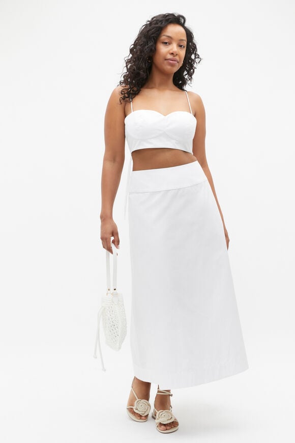 Basque Waist Circle Skirt  Whisper White  hi-res