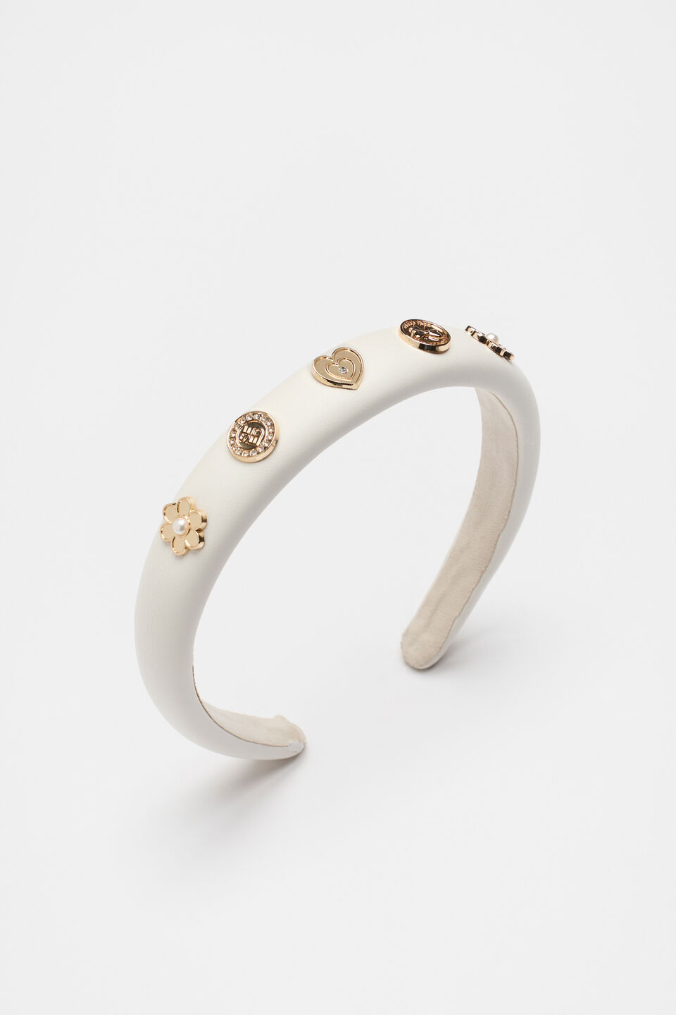 Coin Charm Headband  Classic Cream