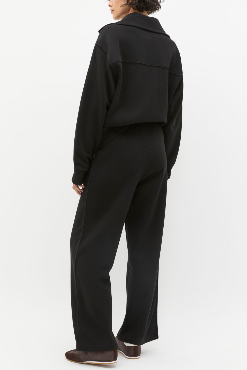 Heritage Wide Leg Track Pant  Black