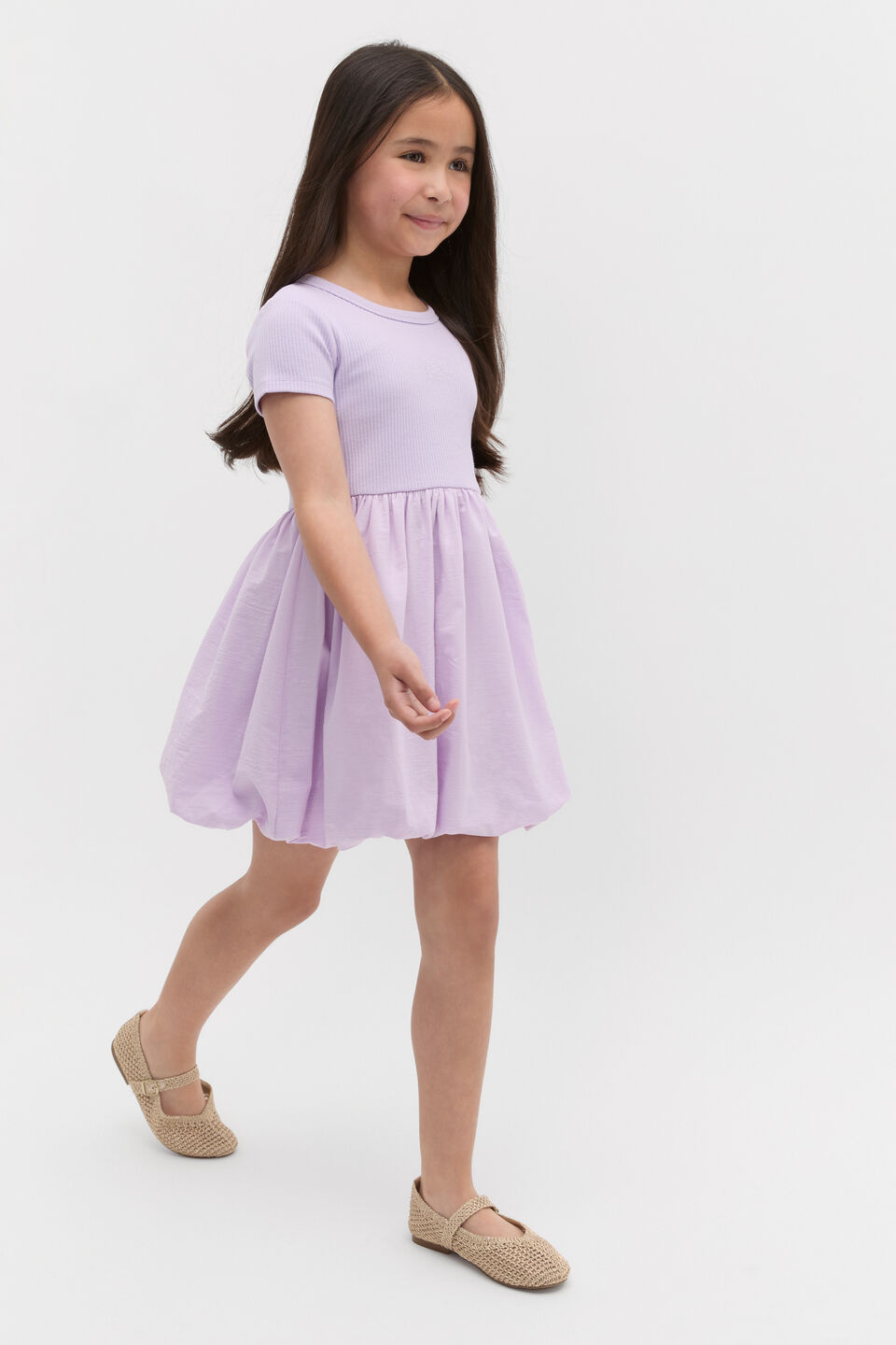 Spliced Logo Dress  Lavender