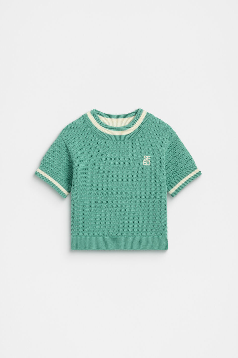 Relaxed Knit Tee  Cool Green