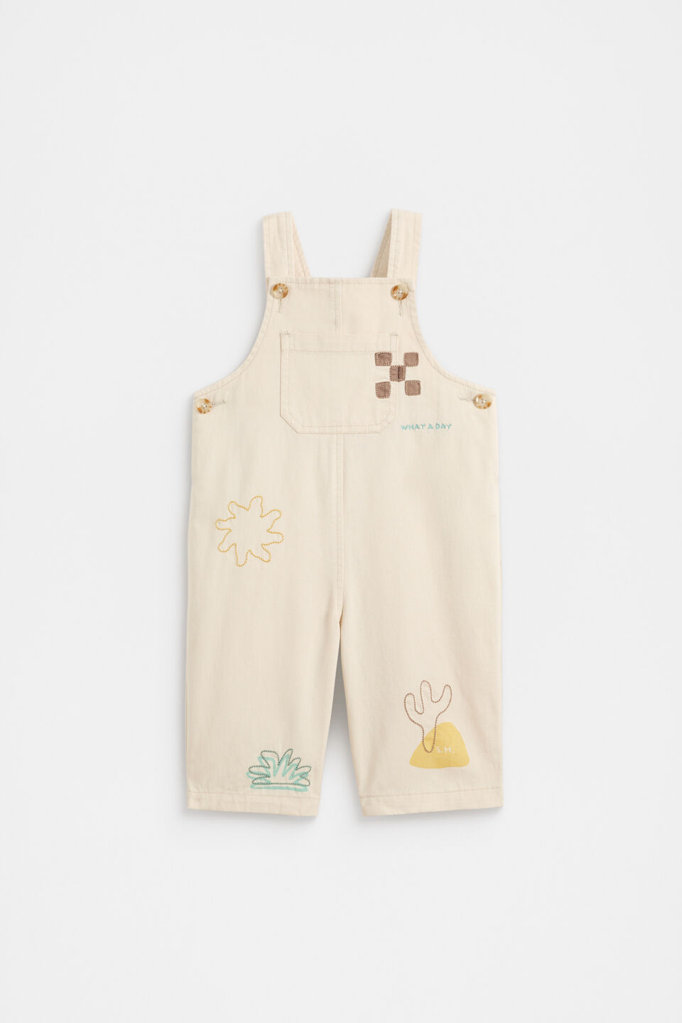 Embroidered Overall  Vintage Cream