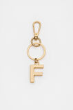Gold Initials Keyring  F  hi-res