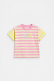 Stripe Colourblock Logo Tee  Candy Pink Stripe  hi-res
