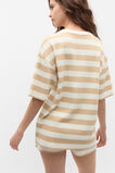 Stripe T-shirt and Short PJ Set  Ecru  hi-res