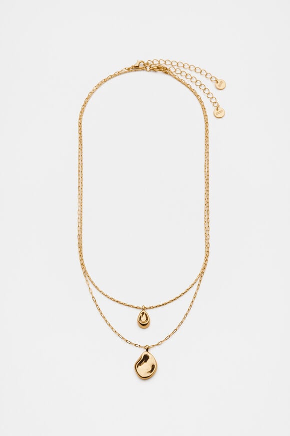Molten Layered Necklace  Gold  hi-res