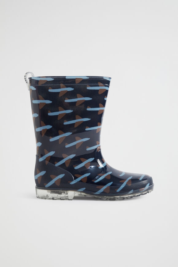 Aeroplane Light up Gumboot  Navy  hi-res