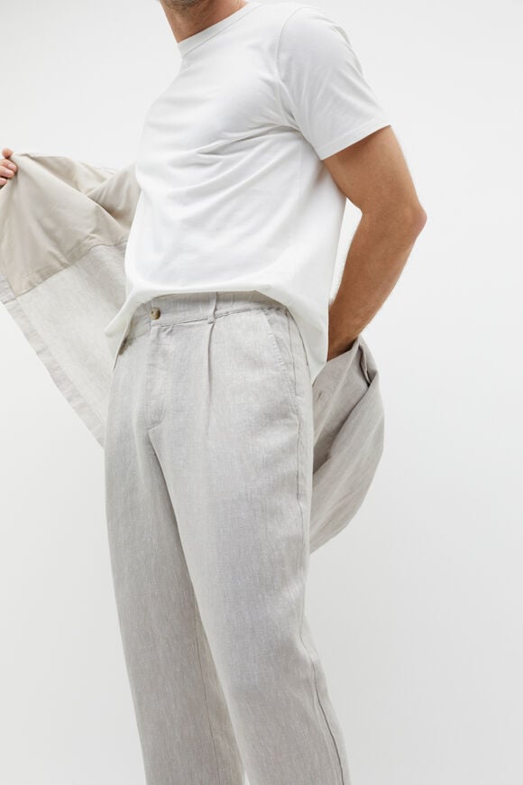 Pleat Front Linen Pant  Chalk Crossdye  hi-res