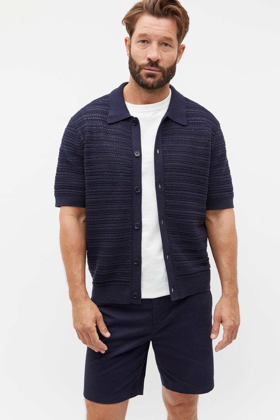 Mixed Stitch Knit  Midnight Blue