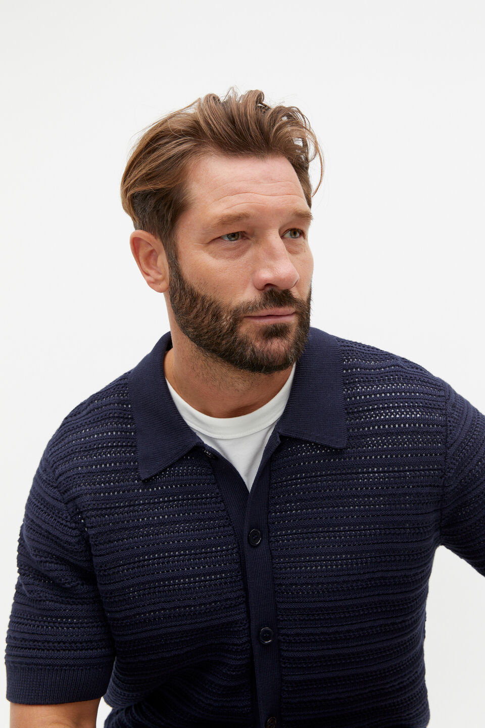 Mixed Stitch Knit  Midnight Blue