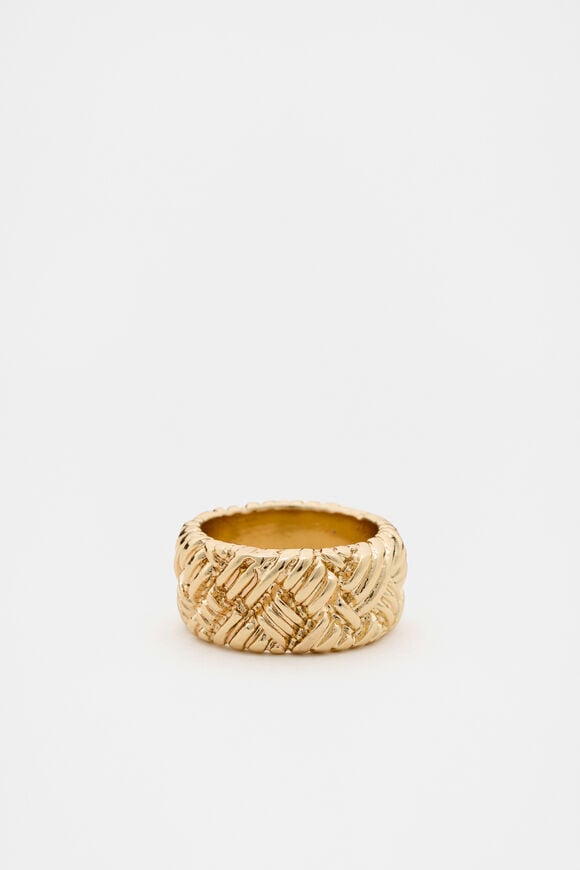 Woven Texture Ring  Gold  hi-res