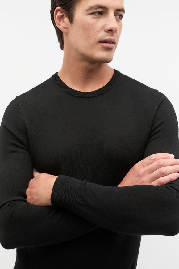 Merino Wool Crewneck  True Black  hi-res