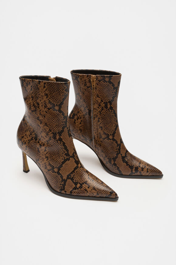 Zia Ankle Boot  Toffee Snake Print  hi-res