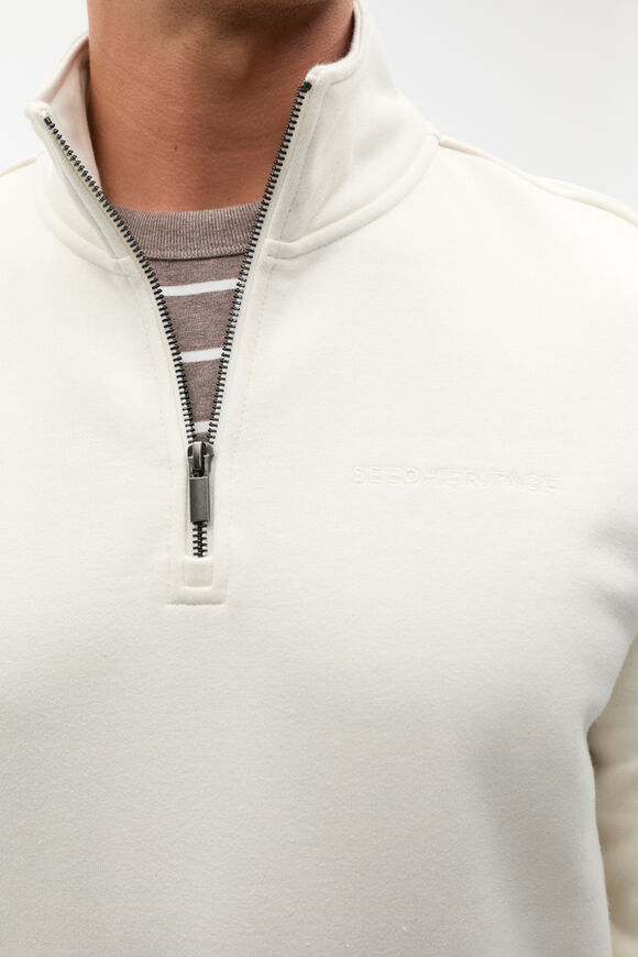 Logo Half Zip  Ivory  hi-res