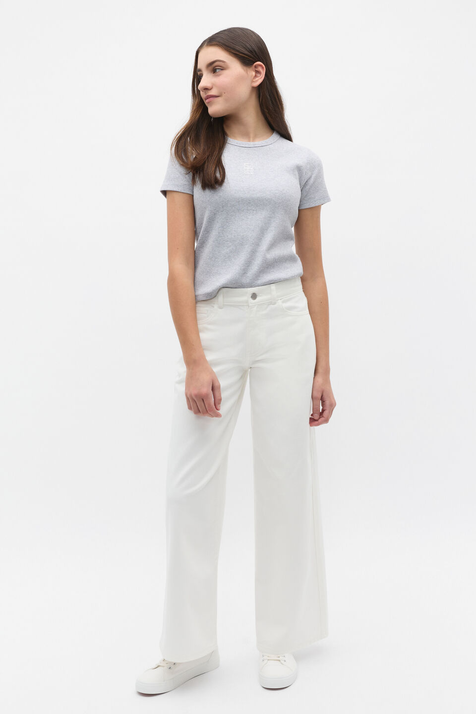 Core Logo Rib Tee  Cloud Grey Marle