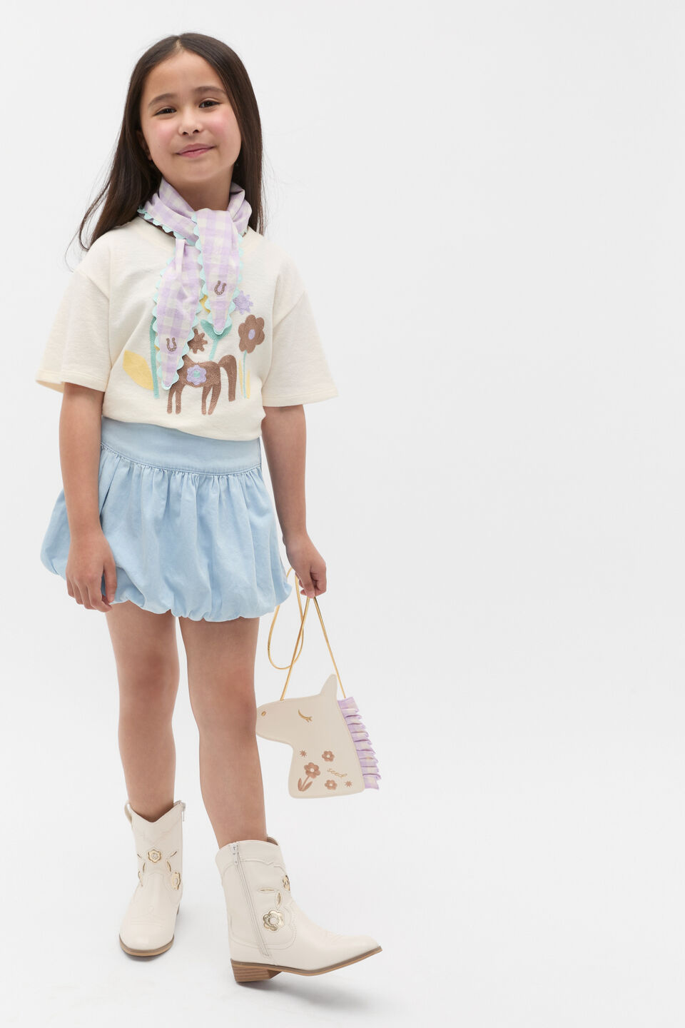 Floral Pony Tee  Vintage Cream