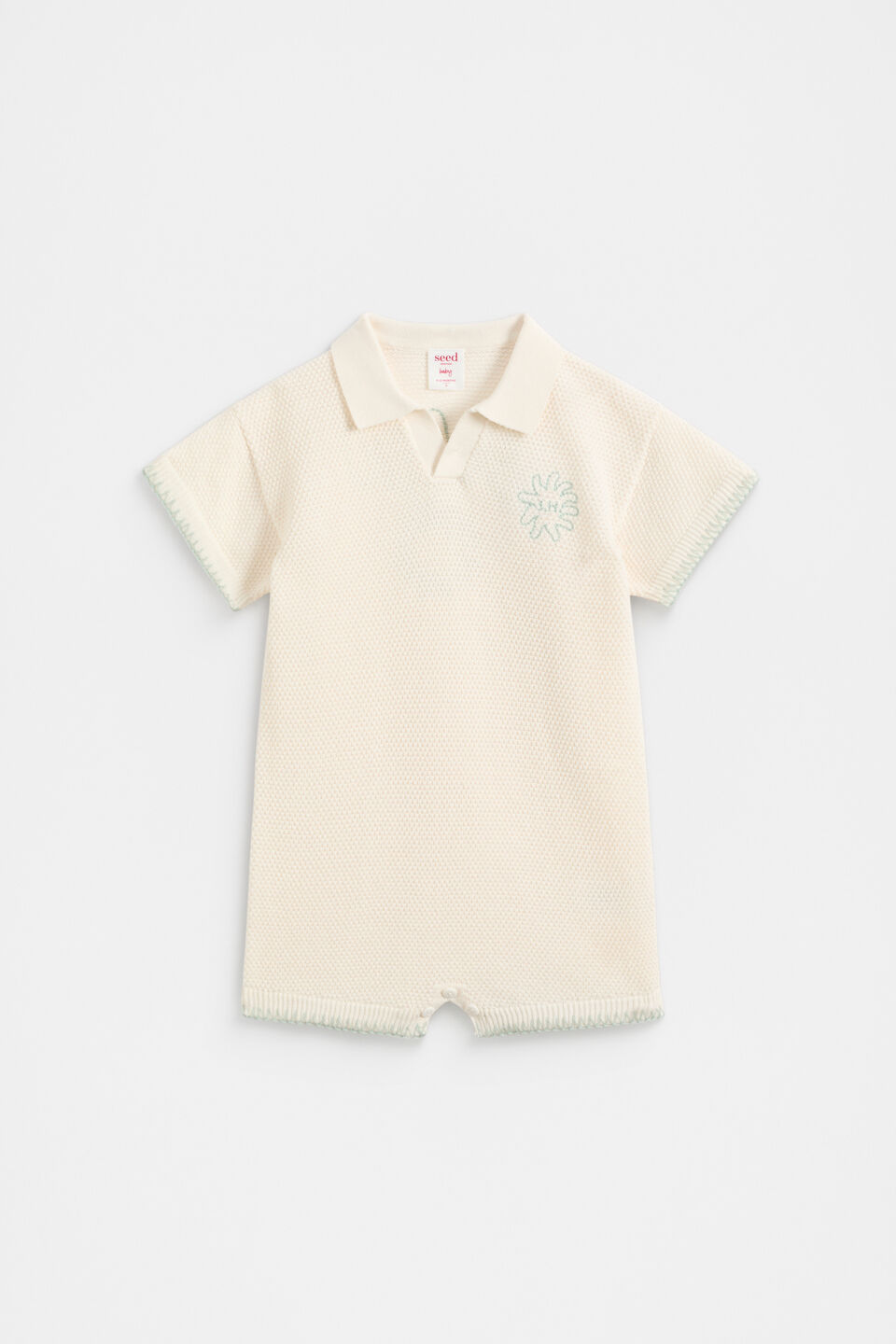 Knit Trophy Romper  Vintage Cream