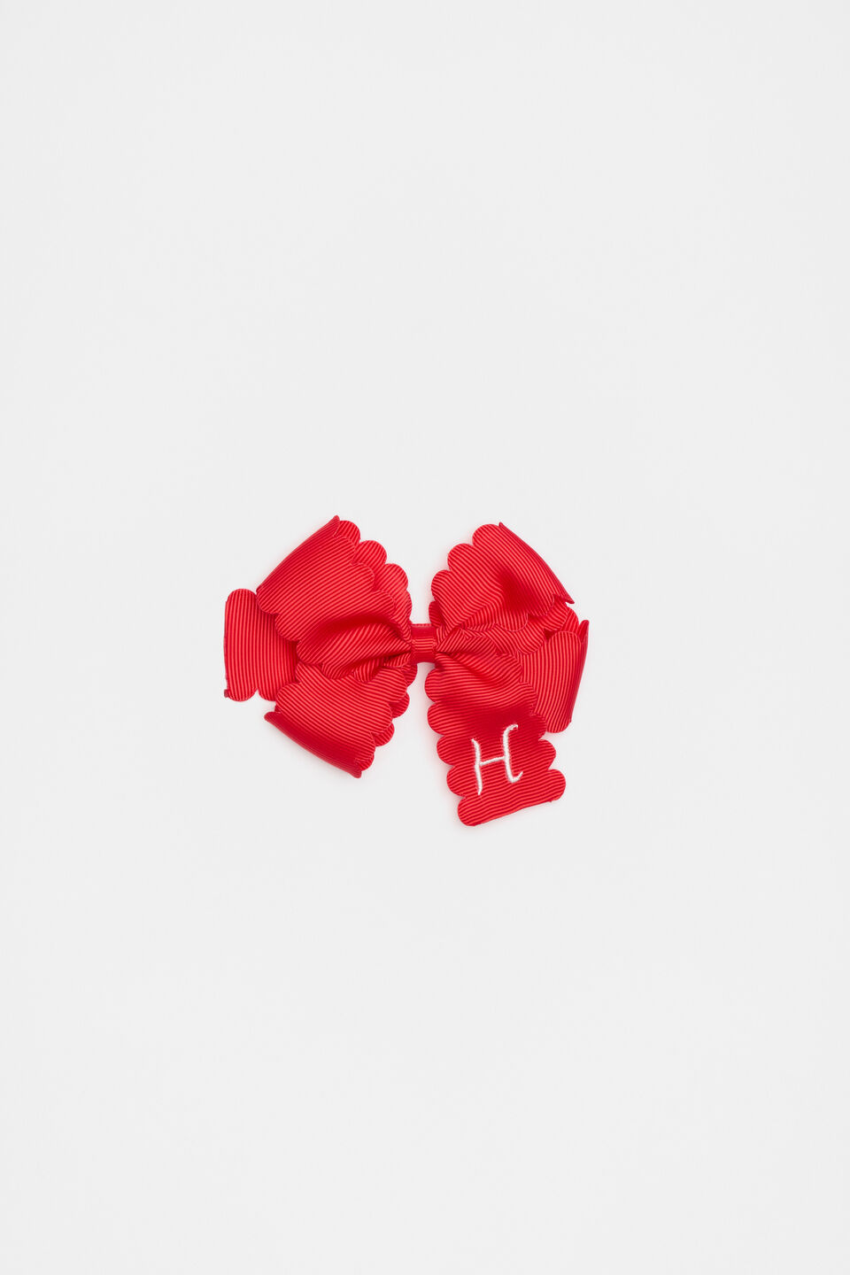 Grosgrain Initial Bow Duck Clip  H