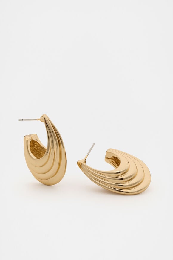 Vintage Layered Hoop  Gold  hi-res