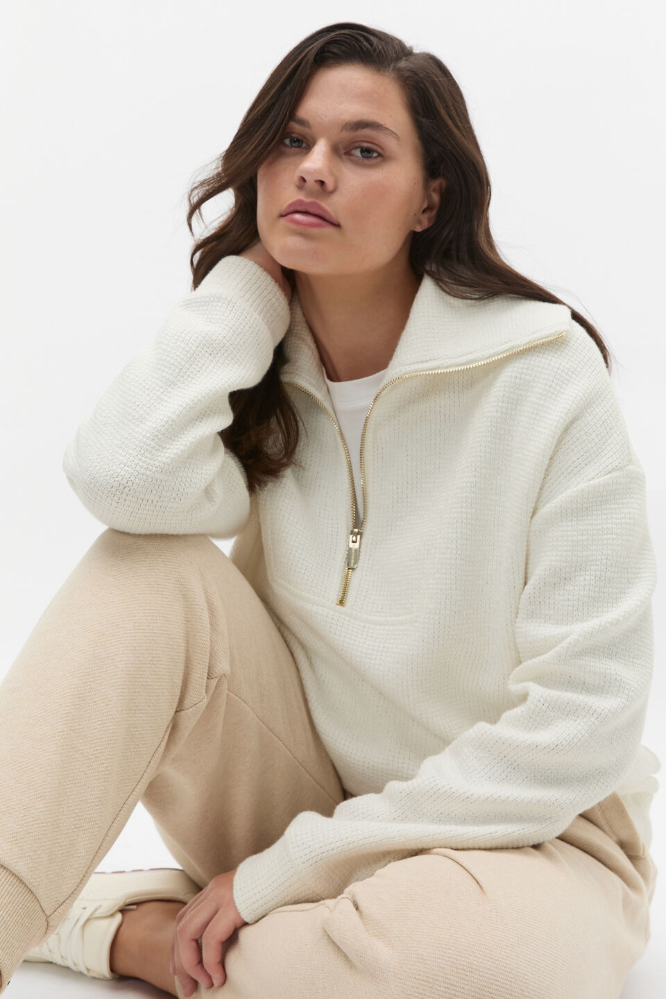 Textured Twist Sweat  Cloud Cream Twist