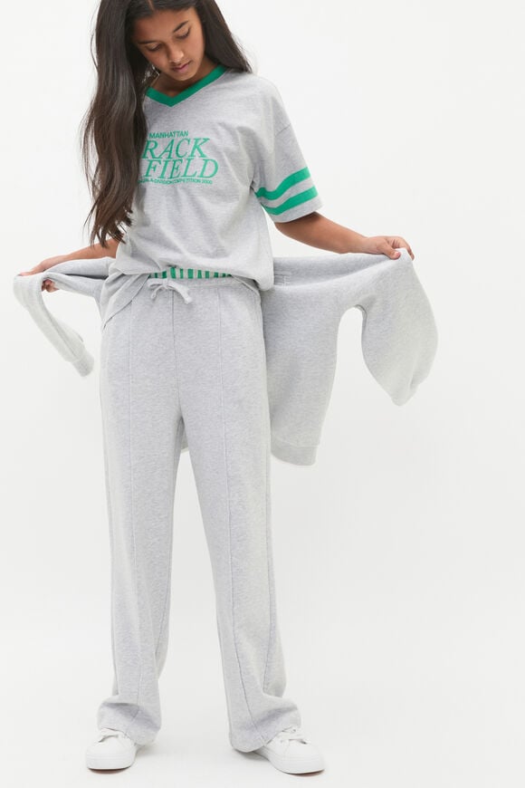 Pin Tuck Track Pant  Cloud Grey Marle  hi-res