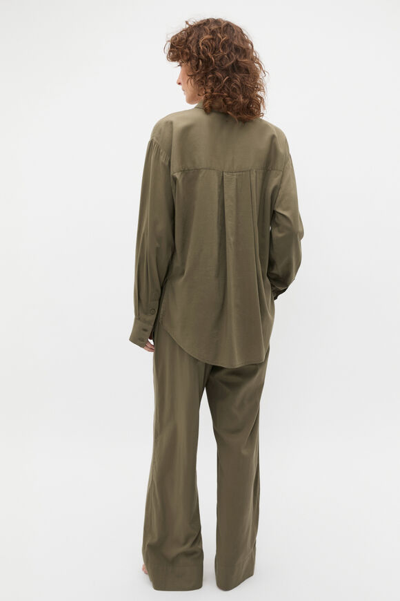 Oversized Voile Long Sleeve and Pant PJ Set  Olive Leaf  hi-res