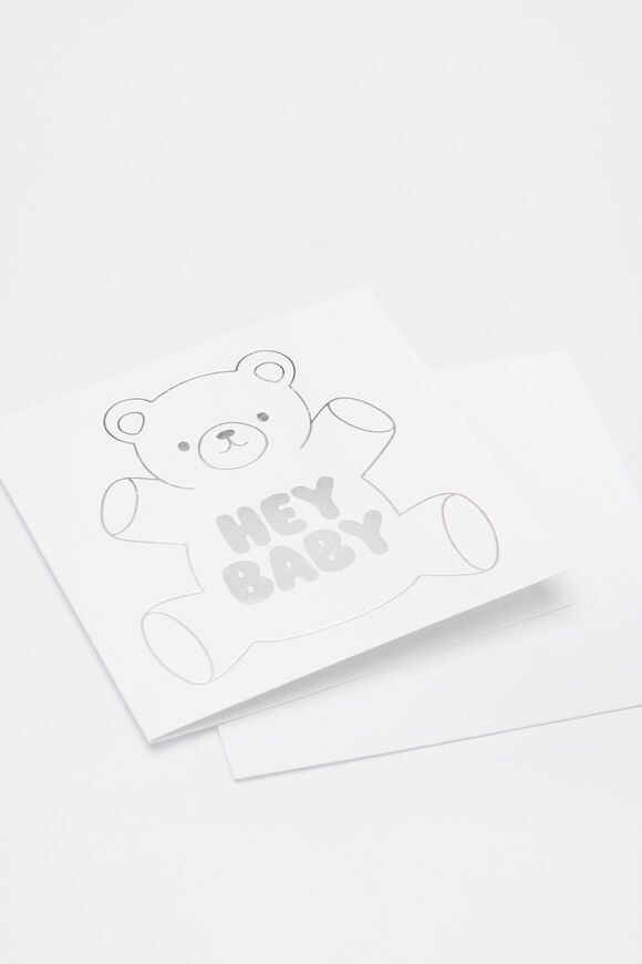 Hey Baby Teddy Card  Multi  hi-res
