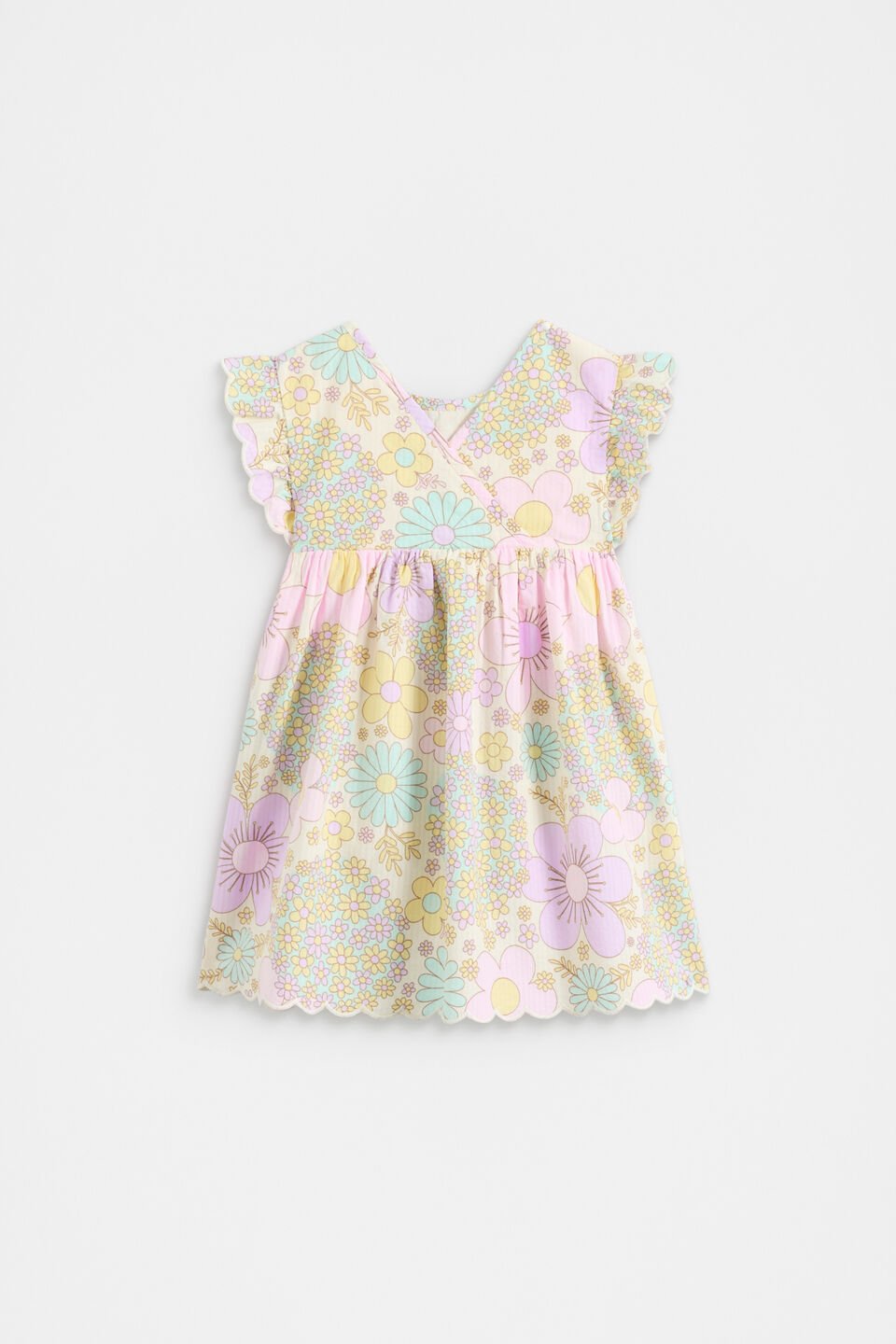 Floral Button Dress  Vintage Cream