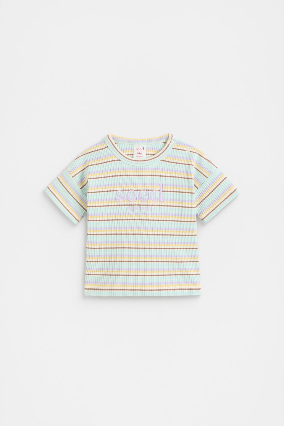 Stripe Rib Logo Tee  Multi