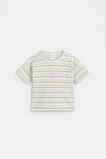 Stripe Rib Logo Tee  Multi  hi-res