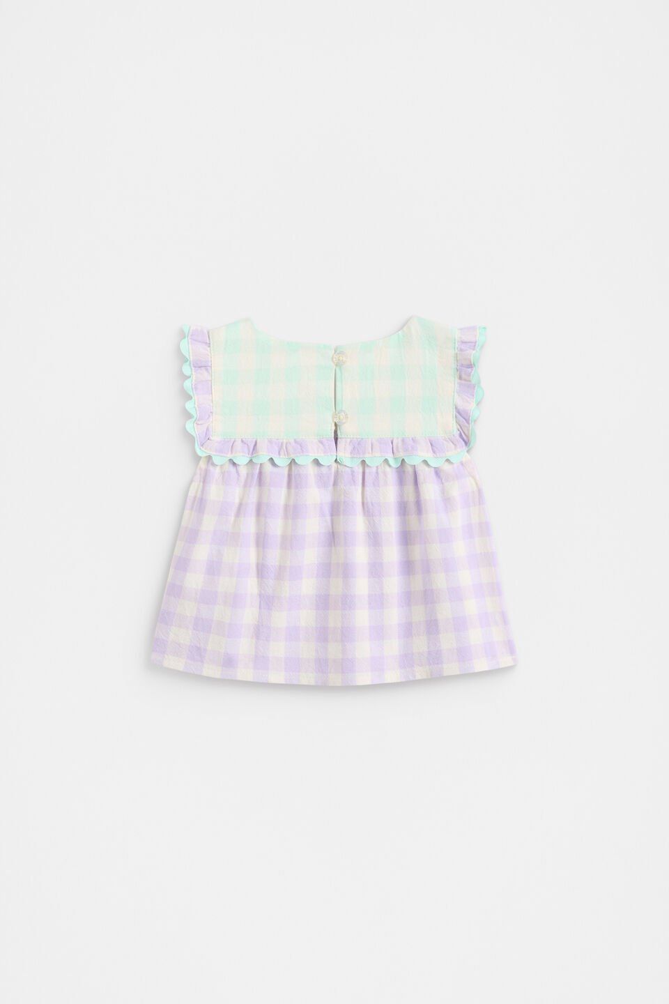 Spliced Gingham Top  Multi