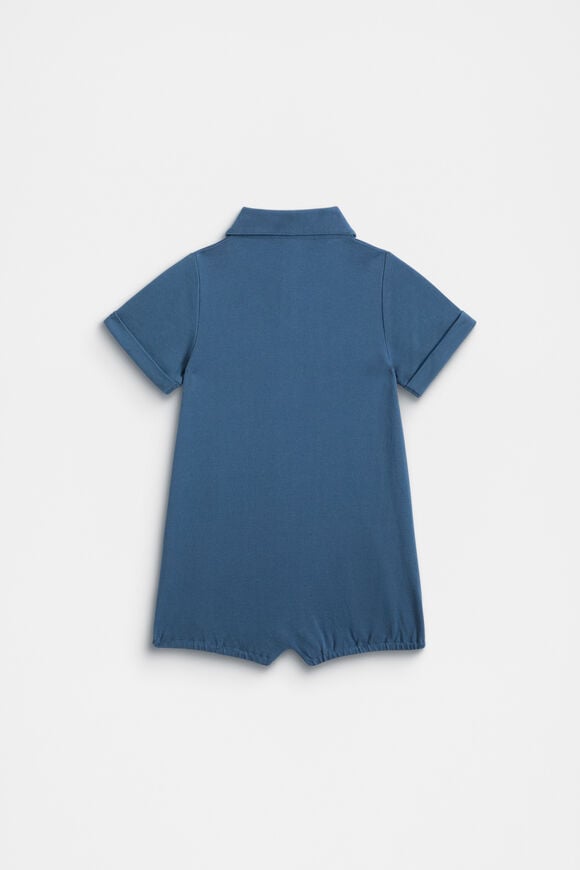 Core Logo Romper  Washed Navy  hi-res