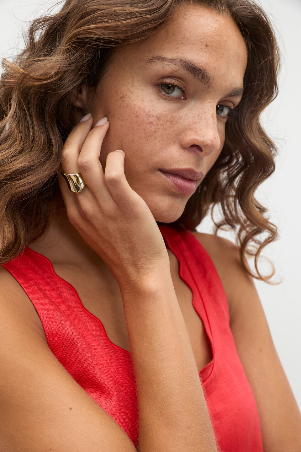 Sculptural Organic Ring  Gold