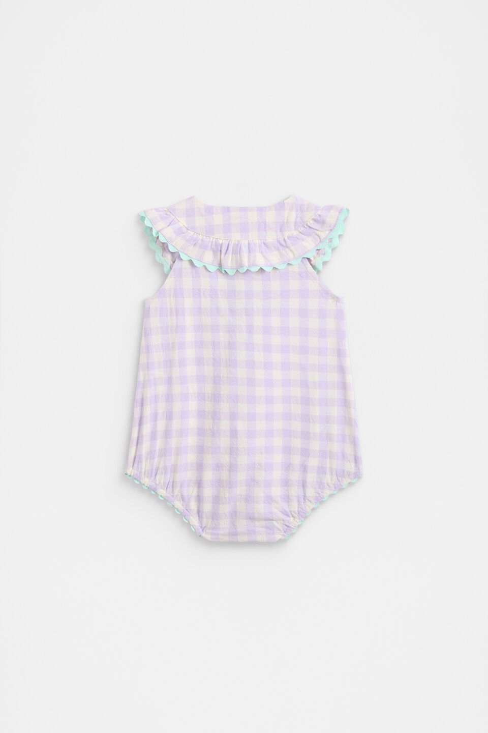 Spliced Gingham Romper  Multi