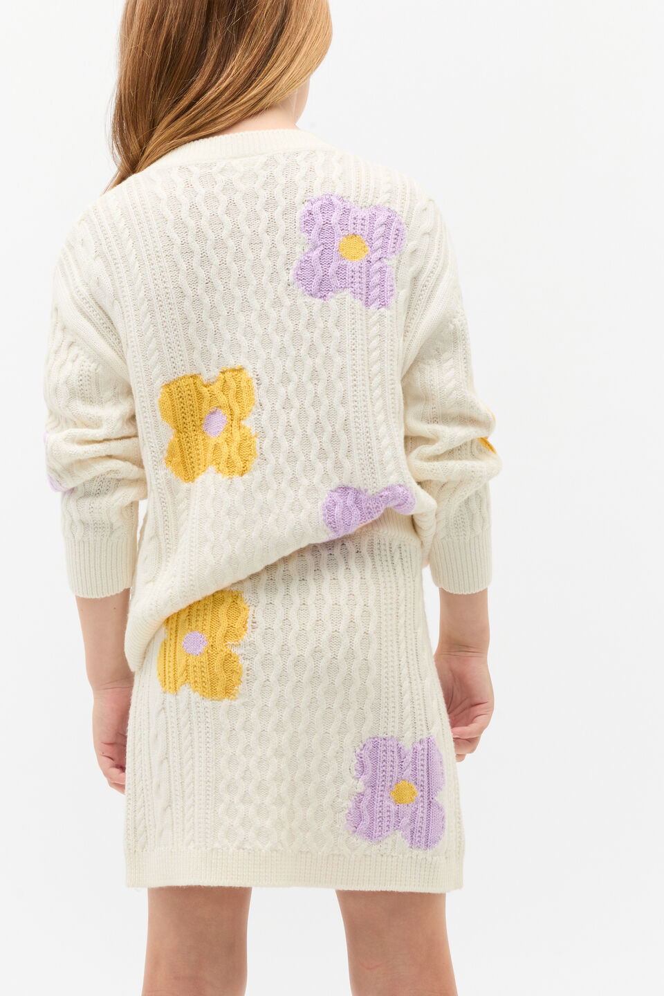 Flower Cable Skirt  Classic Cream