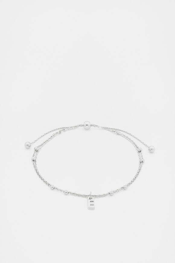 Silver Letter Chains Bracelet  E  hi-res