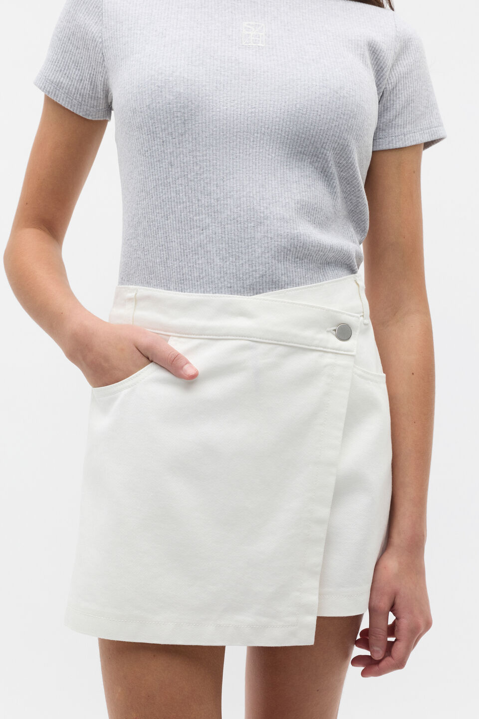 Denim Wrap Skort  Canvas Wash