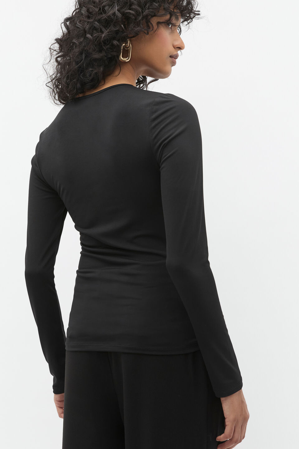 Twist Detail Layering Top  Black