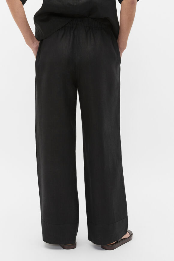 Core Linen Casual Tie Pant  Black  hi-res