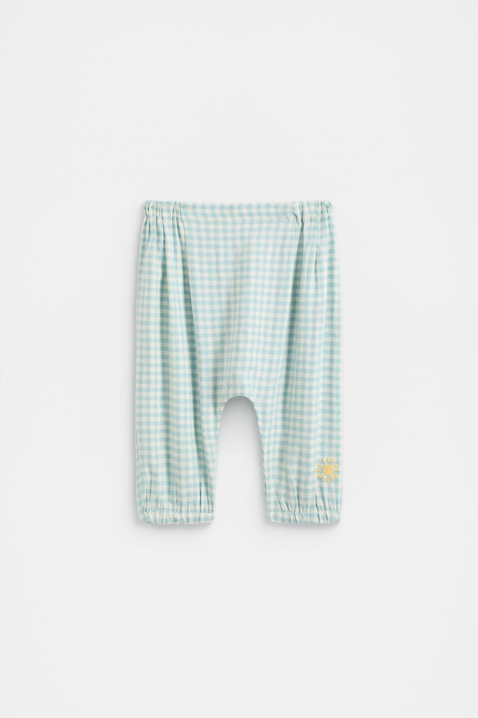 Gingham Pull On Pant  Seaspray