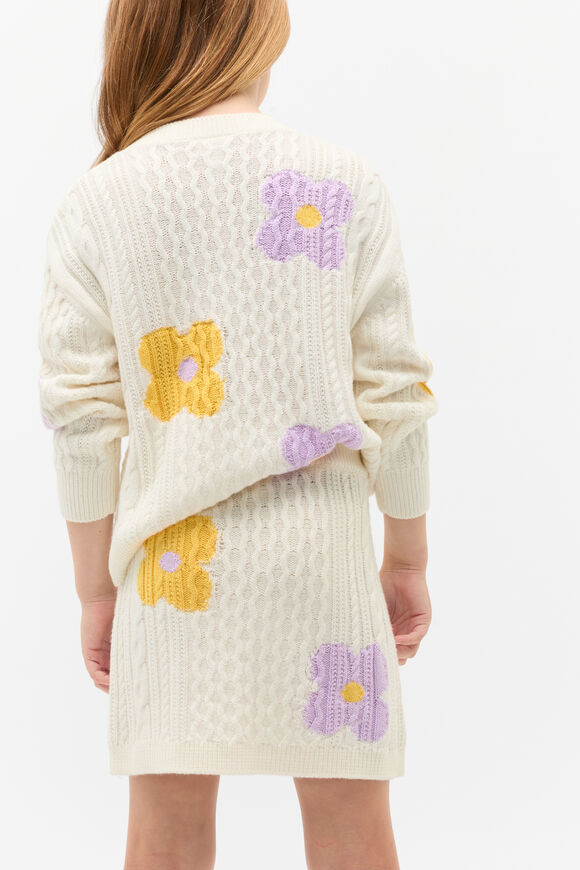 Flower Cable Skirt  Classic Cream  hi-res