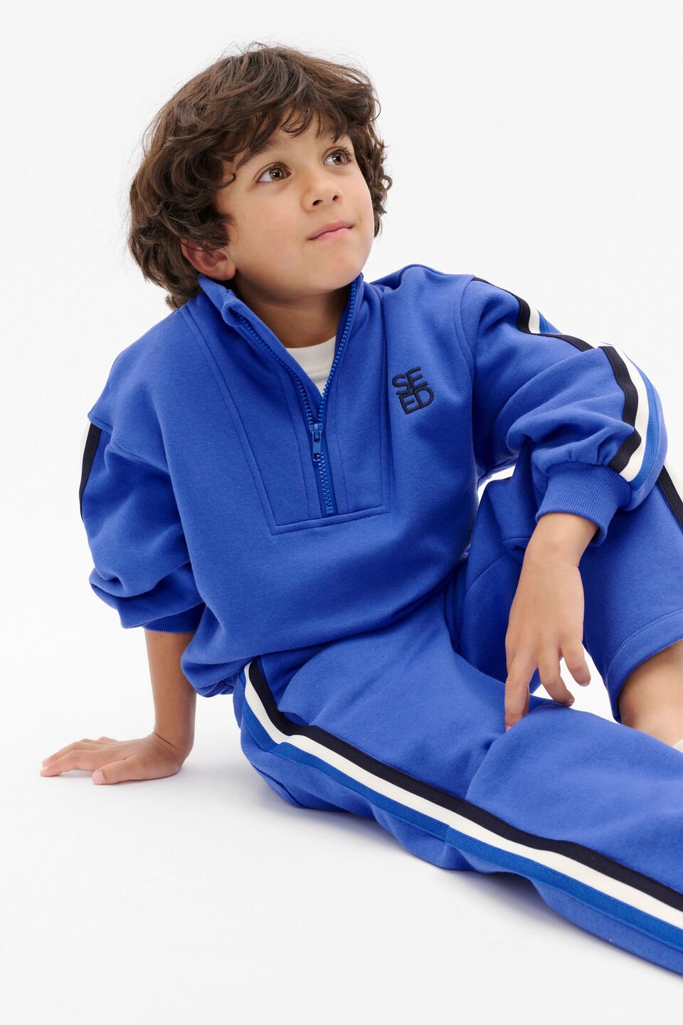 Zip Up Logo Sweat  Blueberry